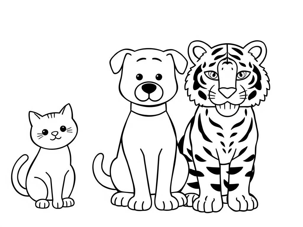 Cute Animals Coloring Page