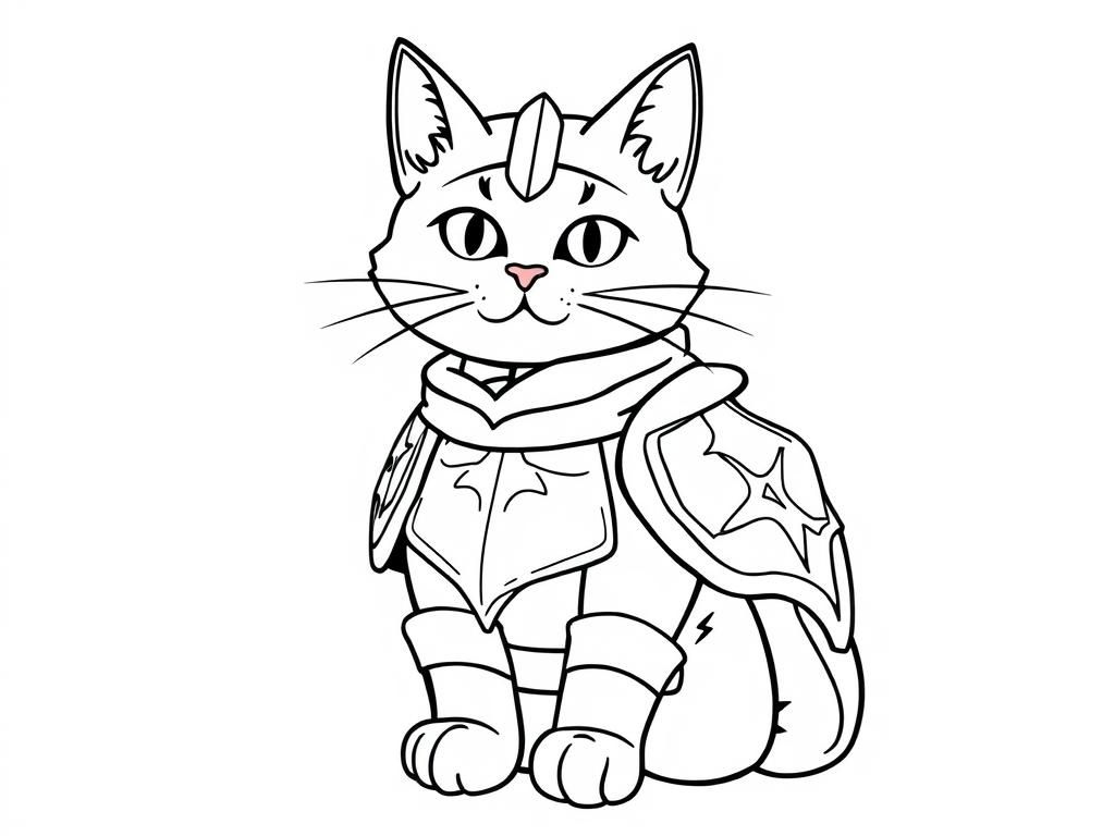 Superhero Cat Coloring Page
