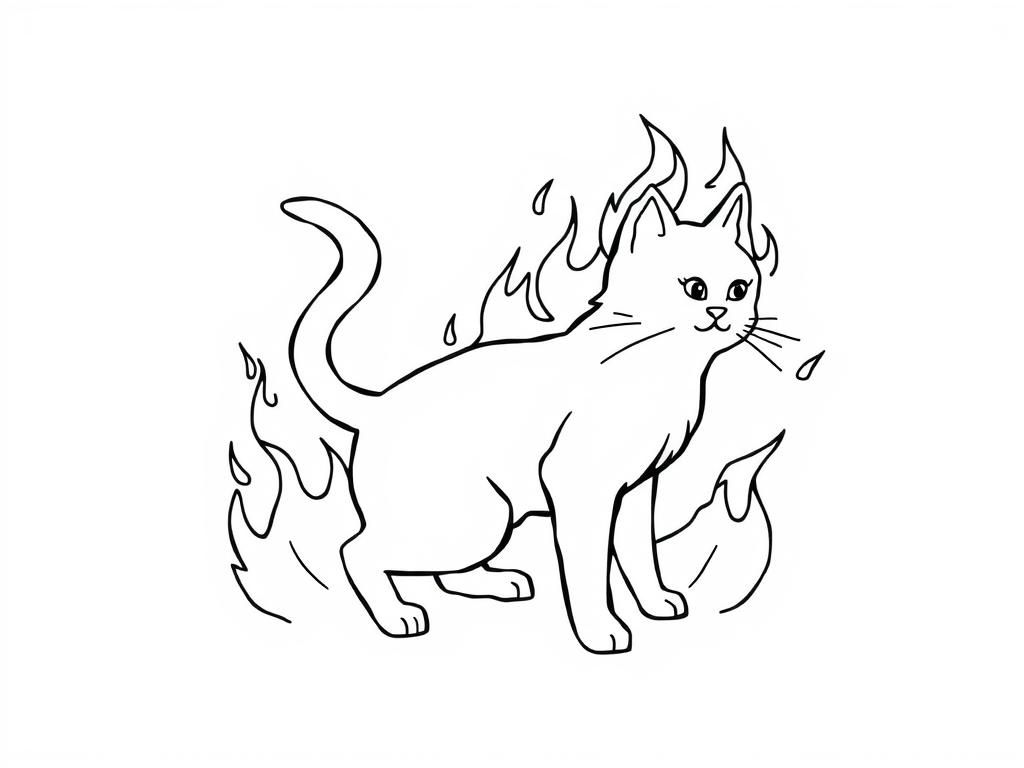 cat on fire