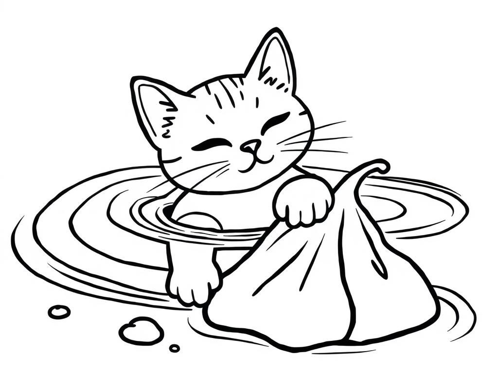 Preview of À cat swimming in poo