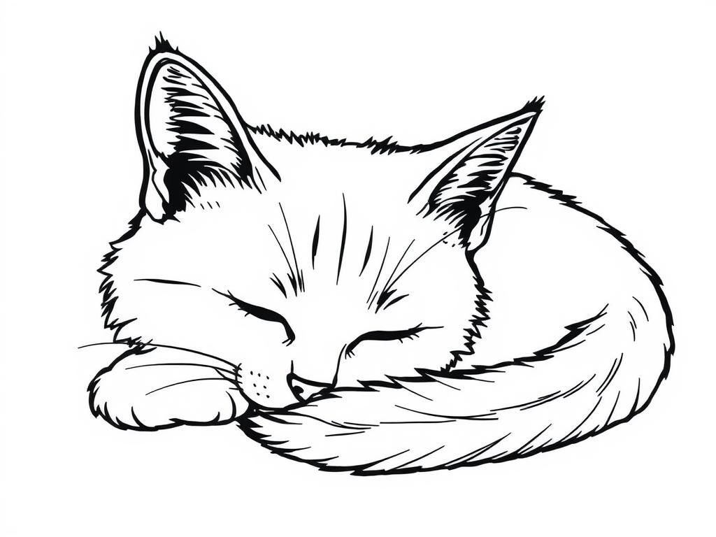 Catnap in detail - Free Printable Coloring Page