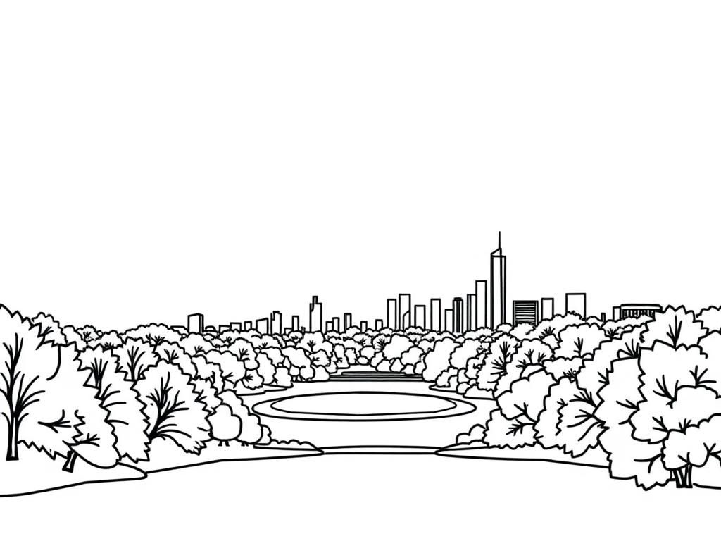City Park Coloring Page