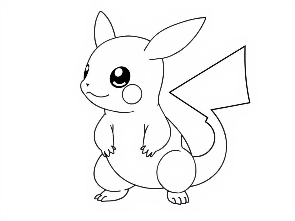 chamander body with pikachu ears - Free Printable Coloring Page