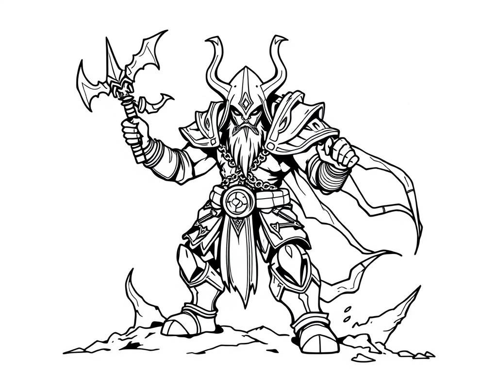 Fantasy Warrior Coloring Page