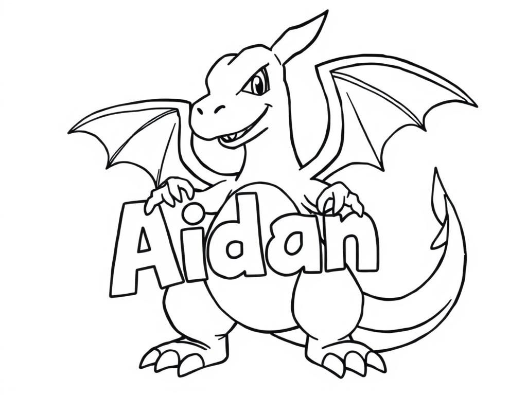 Charizard Pokémon Coloring Page for Kids