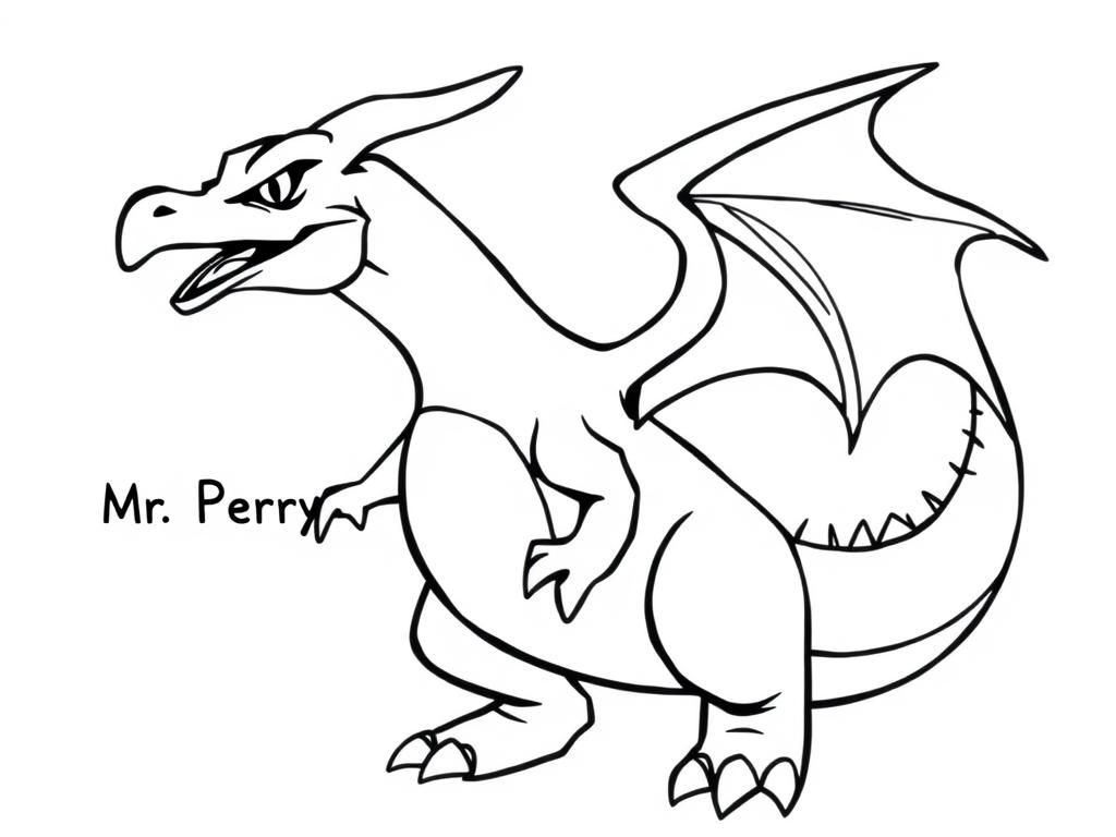Kleurplaat Draak van Meneer Perry