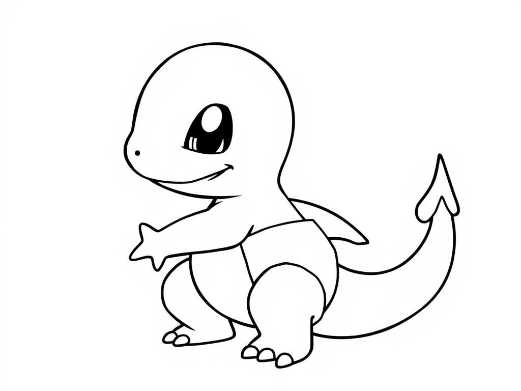 Charmander Pokémon Coloring Page for Kids