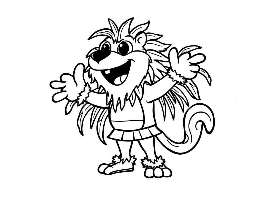 Smiling Lion Coloring Page
