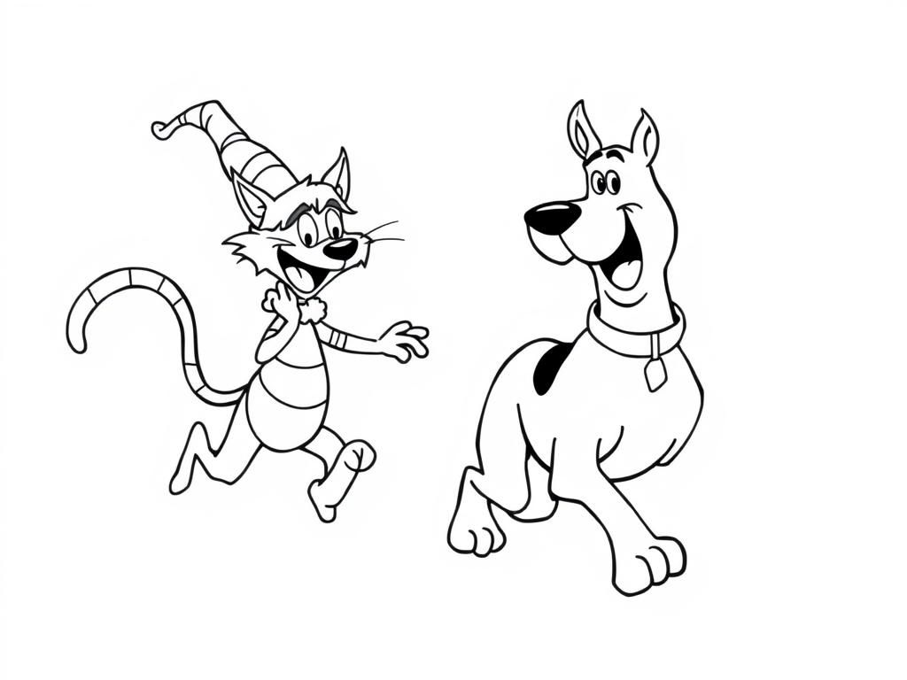 Shaggy and Scooby-Doo Friends Coloring Page