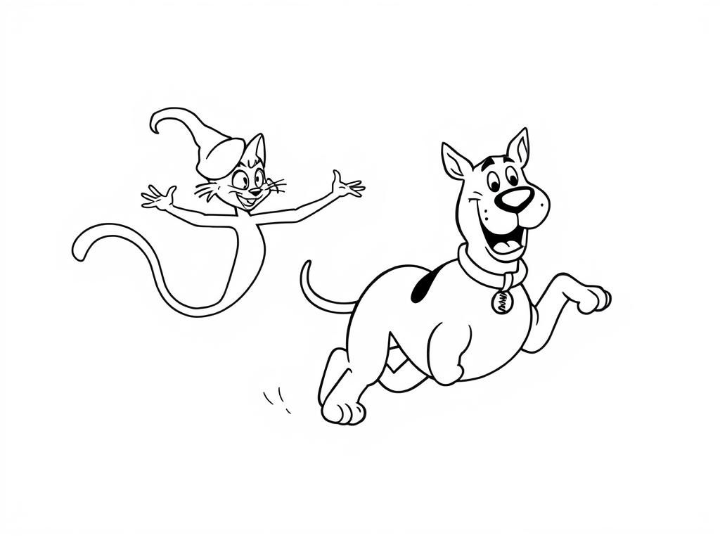 Scooby and Mouse Friends Coloring Page