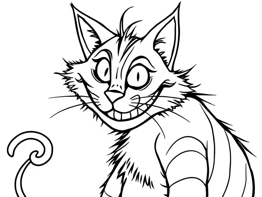 Cheshire Cat Coloring Page