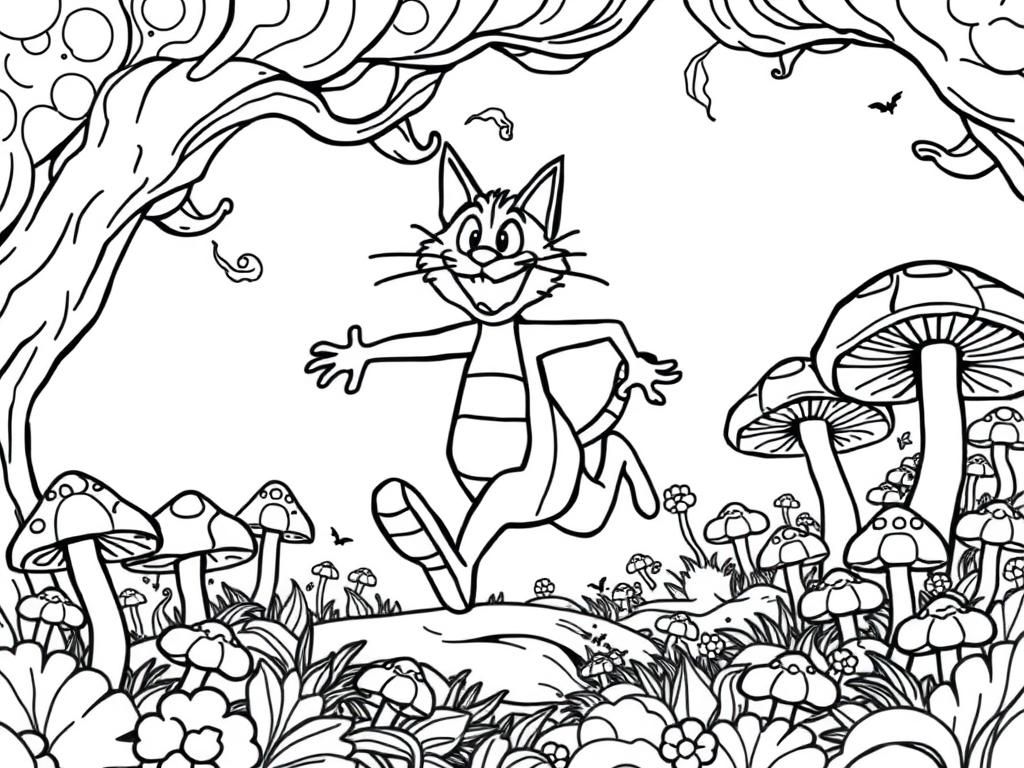 Cartoon Cat Coloring Page