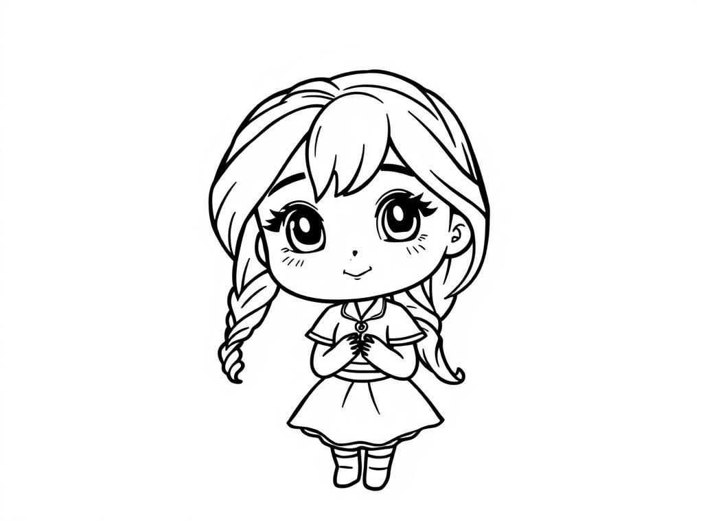 Anime Girl Coloring Page