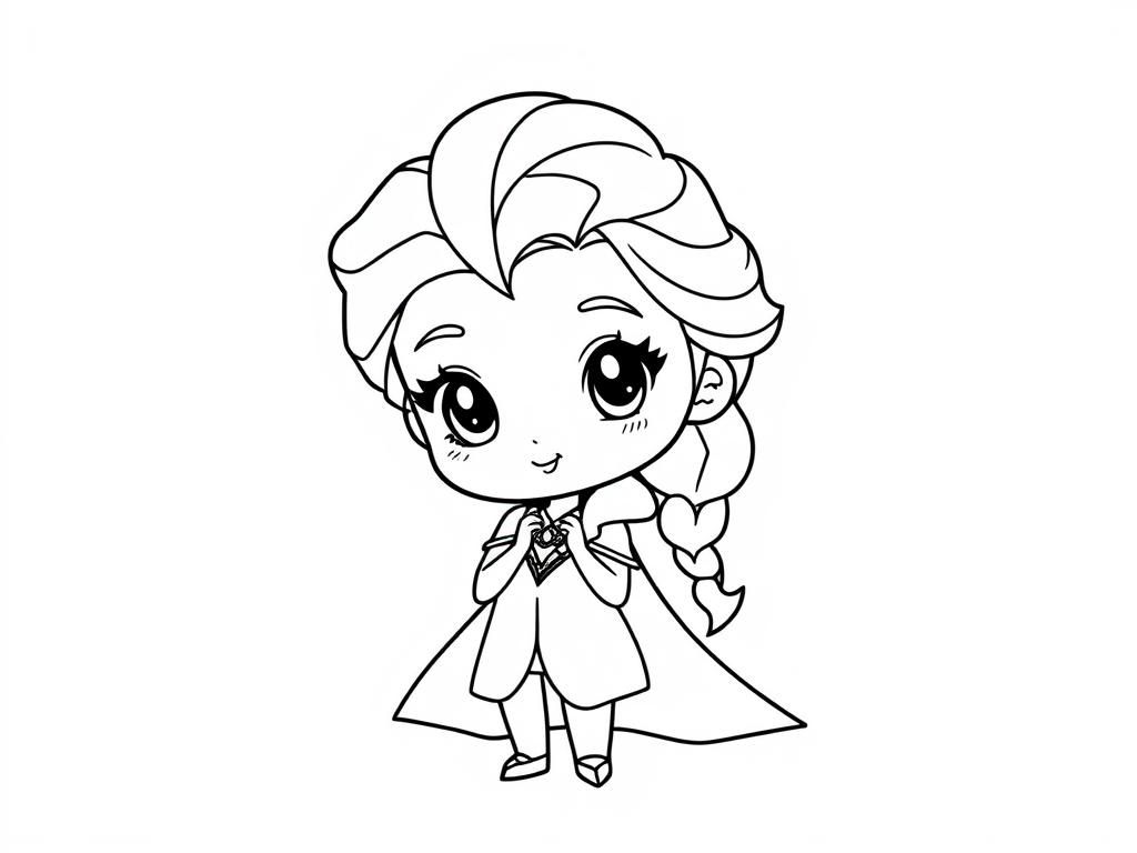 Elsa Frozen Disney Princess Coloring Page