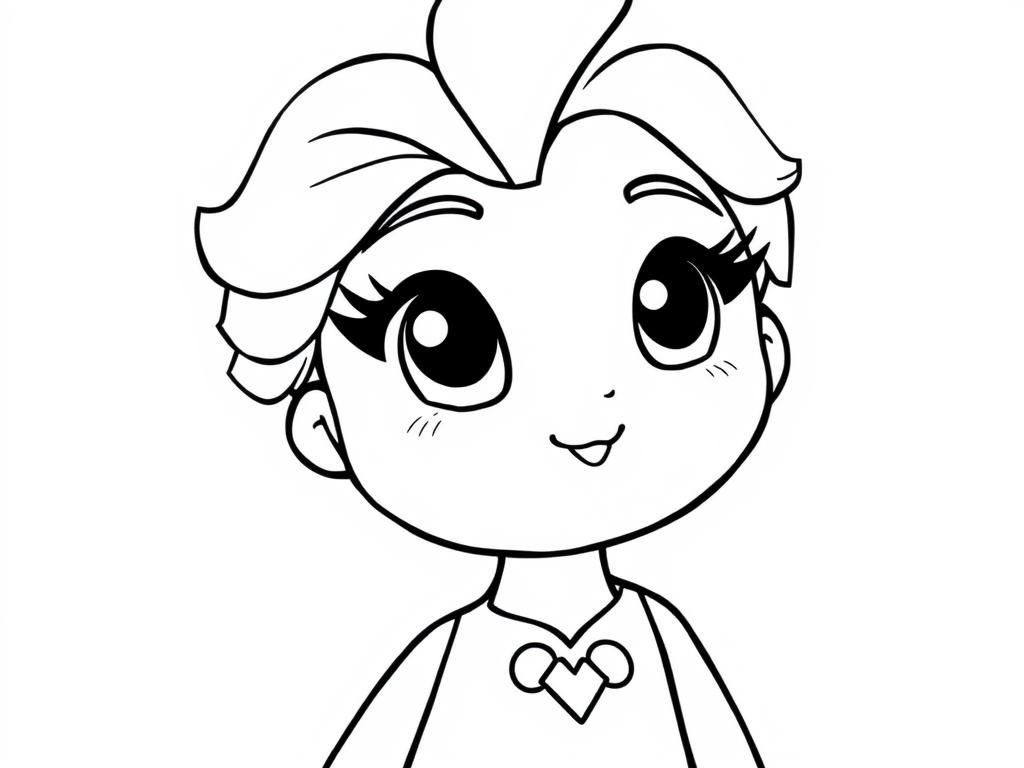 Cartoon Girl Coloring Page