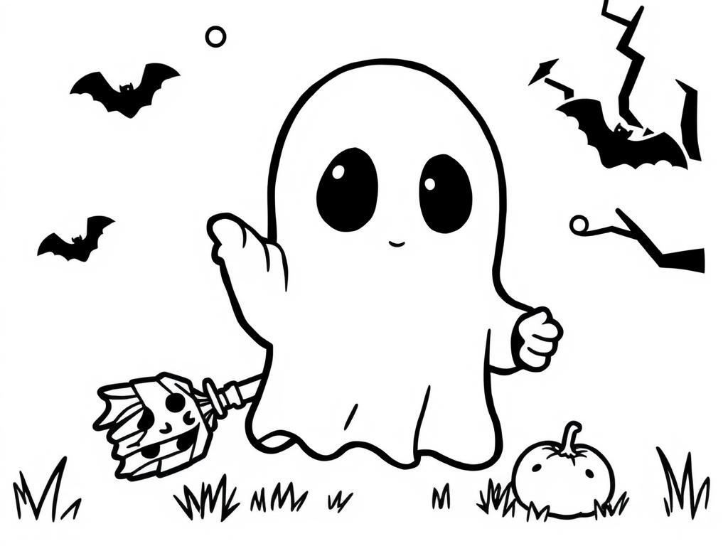 Halloween Ghost Coloring Page