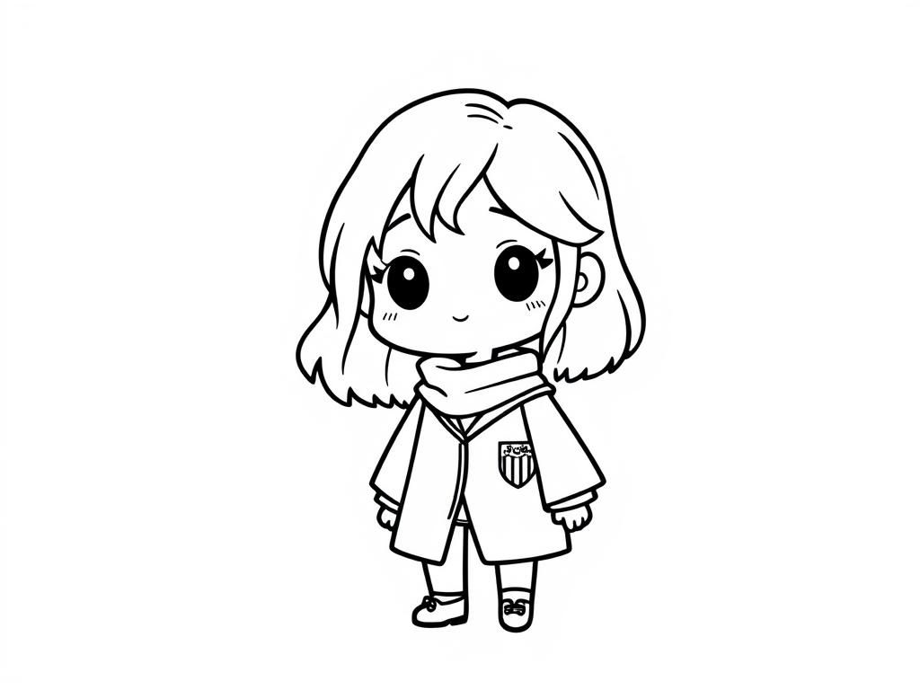 Preview of chibi hermione wearing hogwarts griffyndor uniform