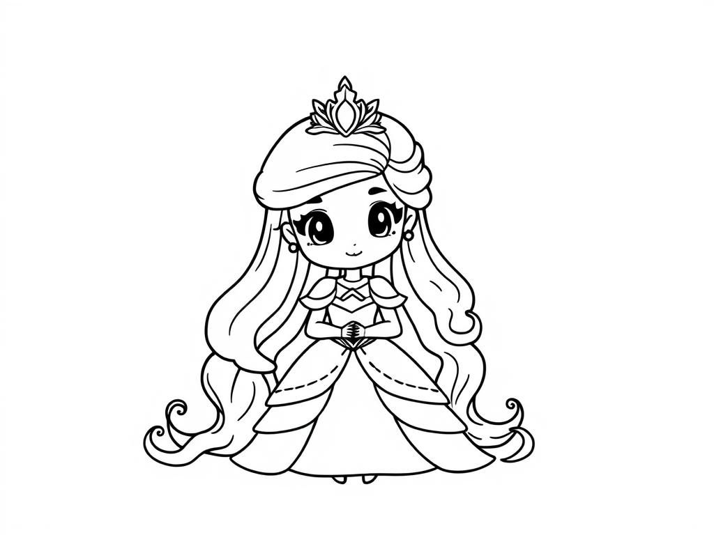 Prinses kleurplaat voor kinderen