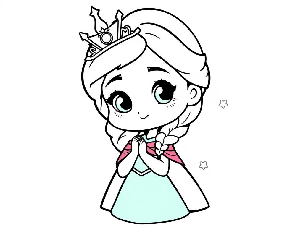 Leuke prinses kleurplaat