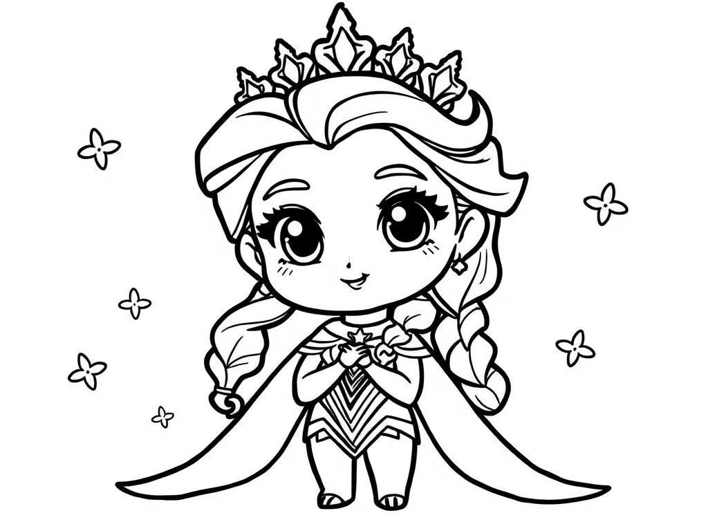 Schattige prinses kleurplaat