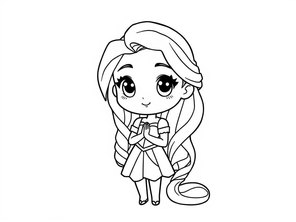 Cute Girl Praying Coloring Page