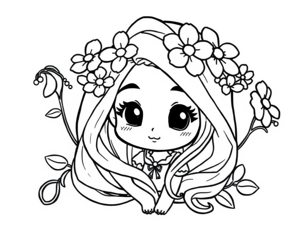 Anime Prinses Kleurplaat