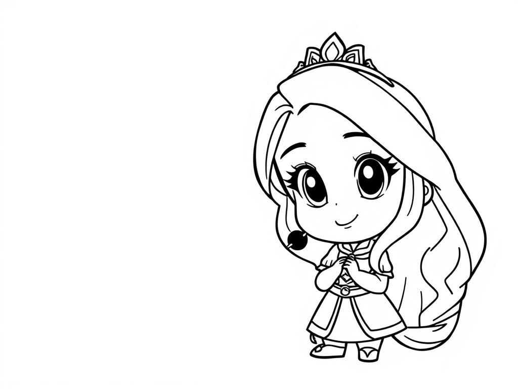 Prinses kleurplaat voor kinderen