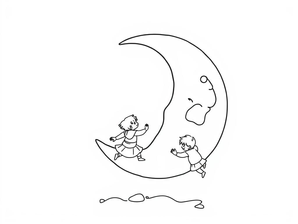 Preview of Children playing on the moon