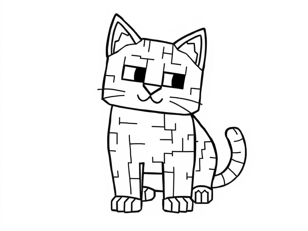 chiud minecraft cat - Free Printable Coloring Page