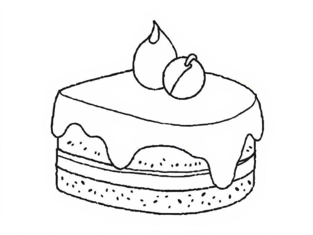 Cake Coloring Page