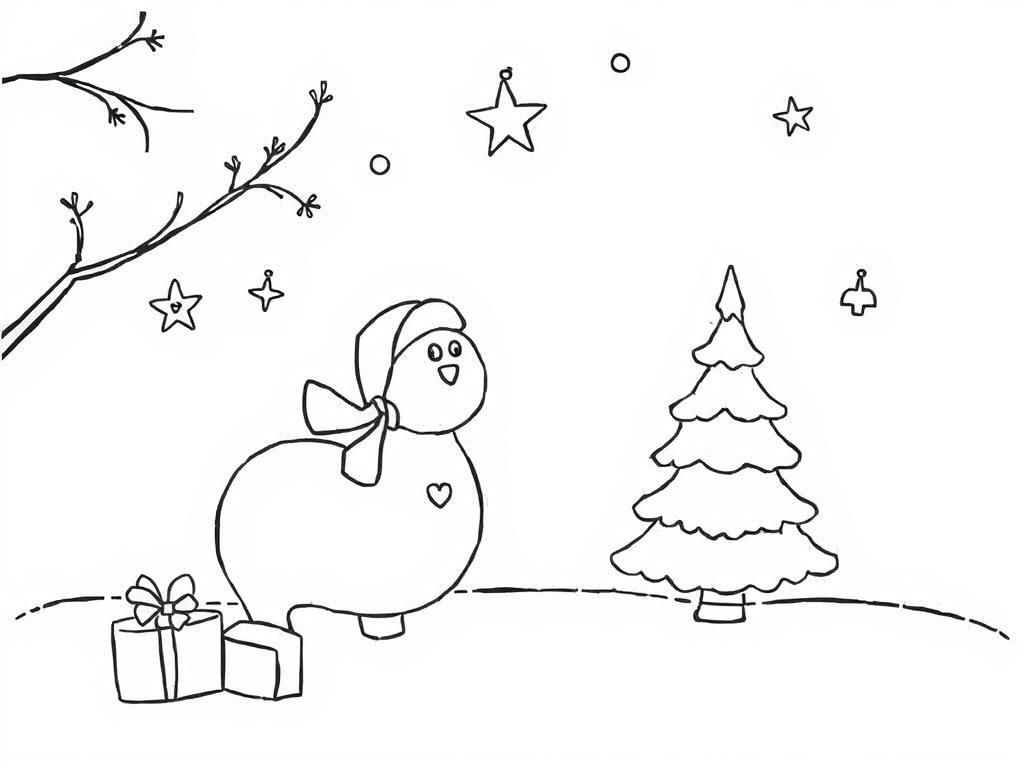 Snowman Christmas Coloring Page