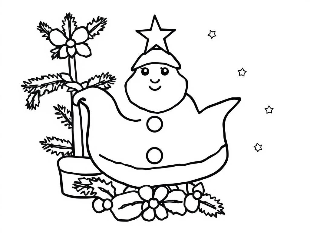 Snowman Christmas Coloring Page