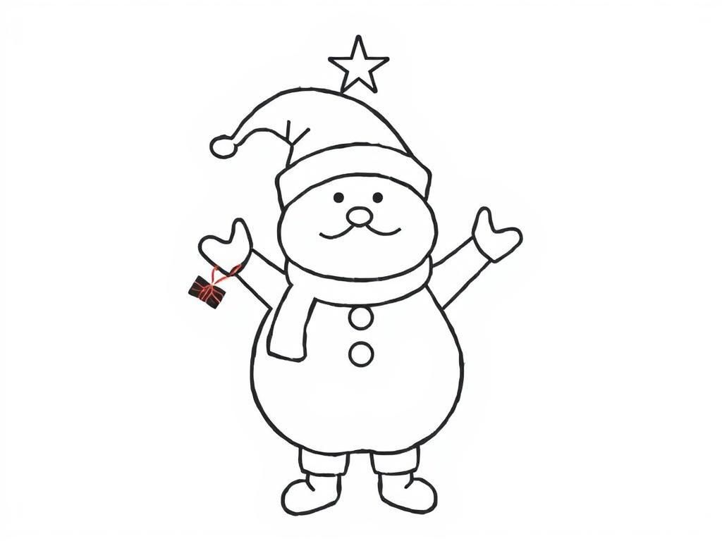 Snowman Christmas Coloring Page
