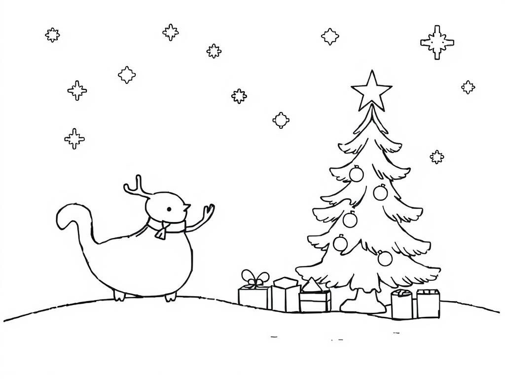 Reindeer Christmas Coloring Page