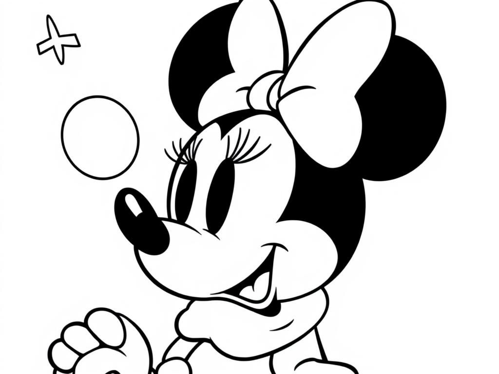 christmas disney minnie - Free Printable Coloring Page