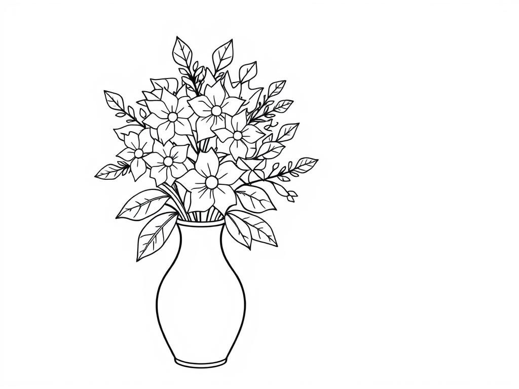 Kleurplaat Bloemenvaas