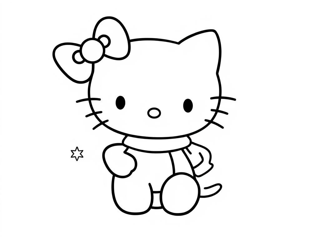 christmas hello kitty - Free Printable Coloring Page