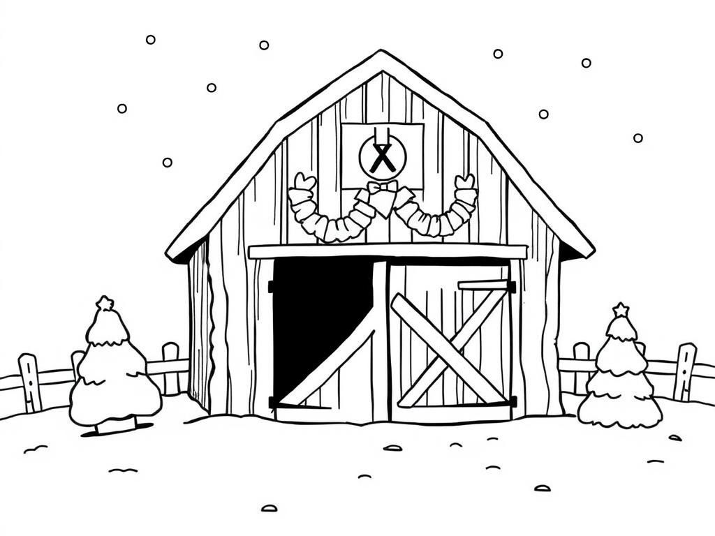 christmas horse barn