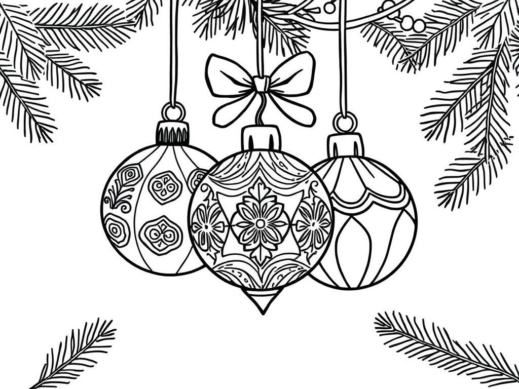 christmas ornaments - Free Printable Coloring Page