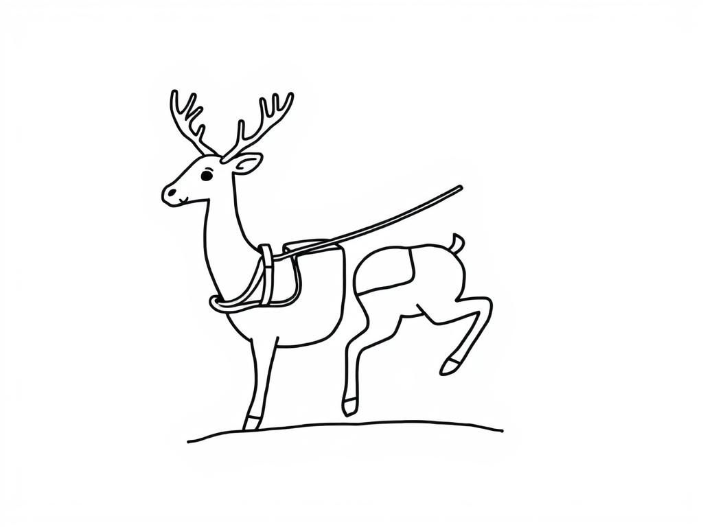 Preview of christmas reindeer with sleigh