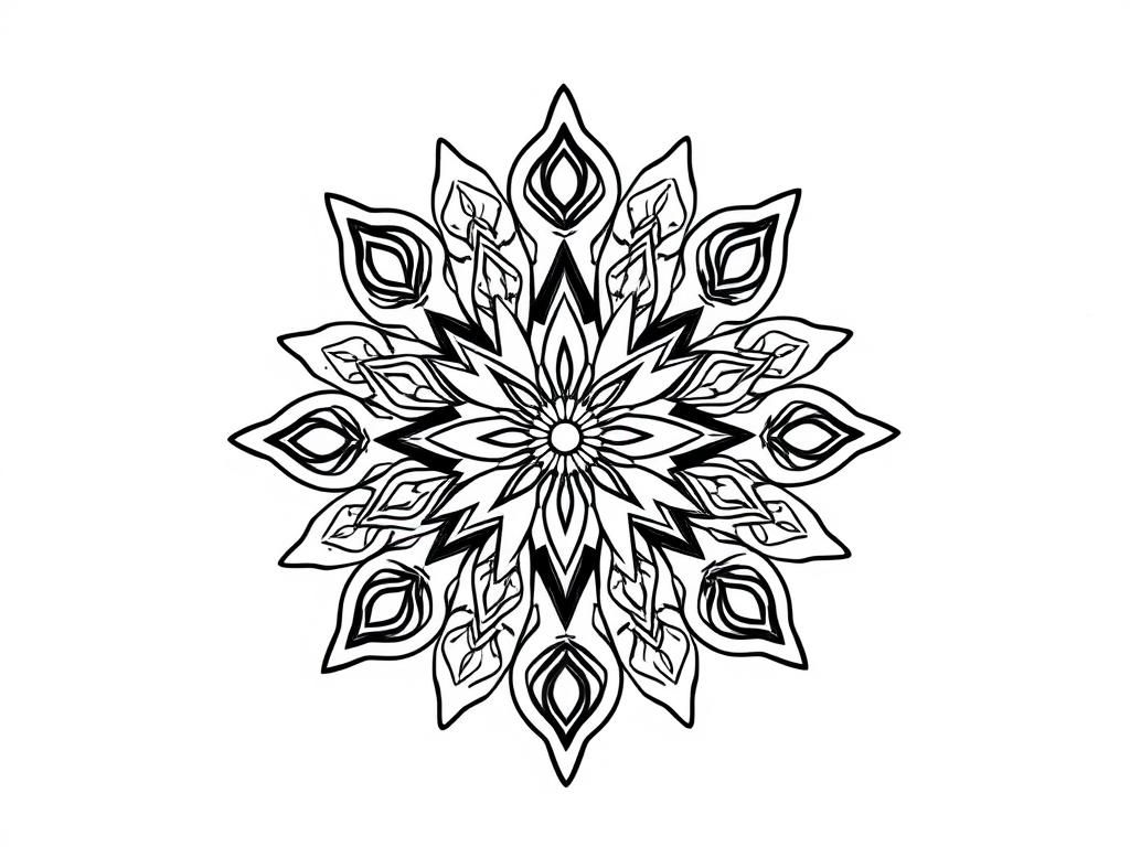 christmas simple mandala - Free Printable Coloring Page