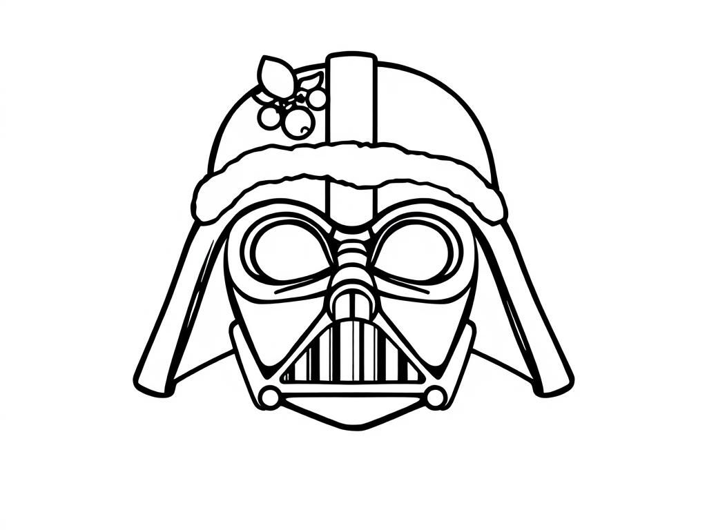 christmas themed star wars logo - Free Printable Coloring Page