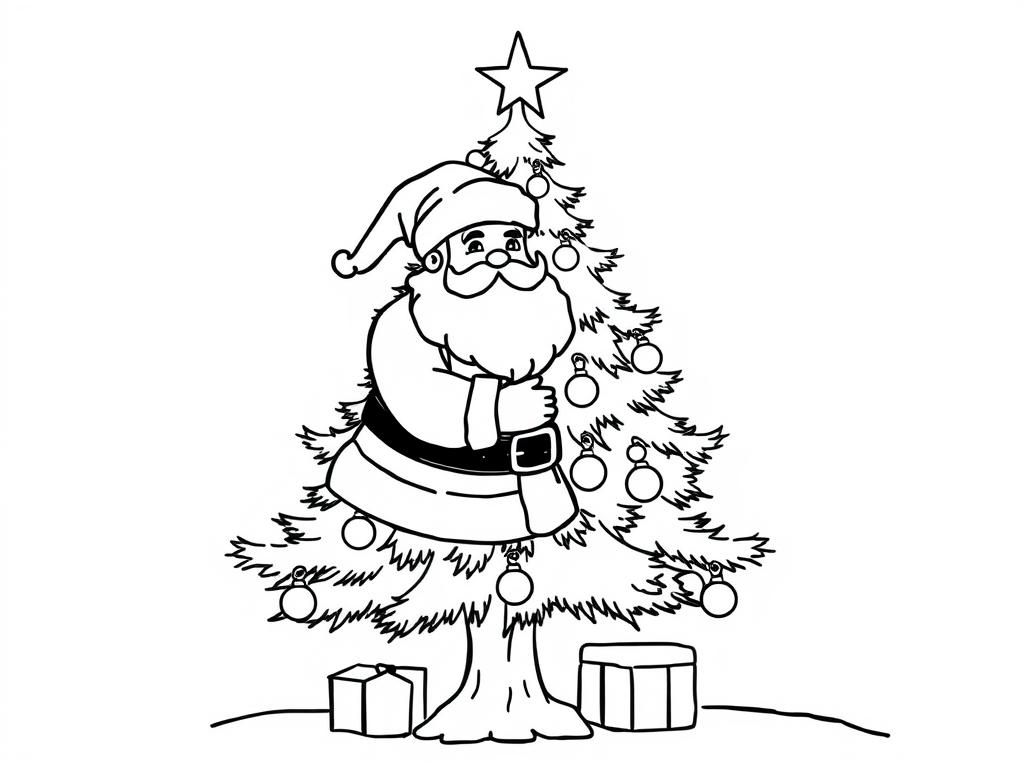 Preview of christmas tree with santa claus