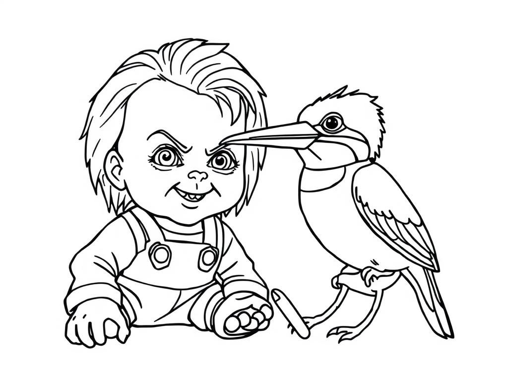 Chucky en de IJsvogel Kleurplaat