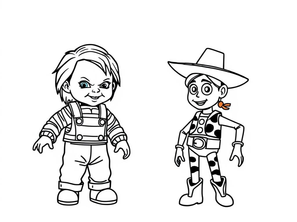 Chucky and Jessie - Toy Story Coloring Page