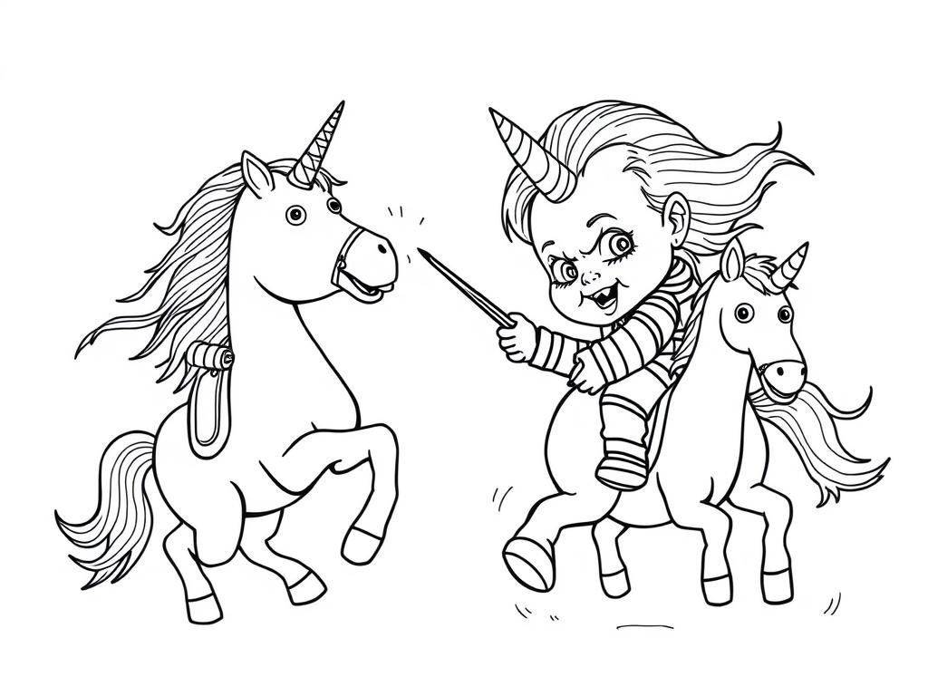 Magical Unicorn Coloring Page