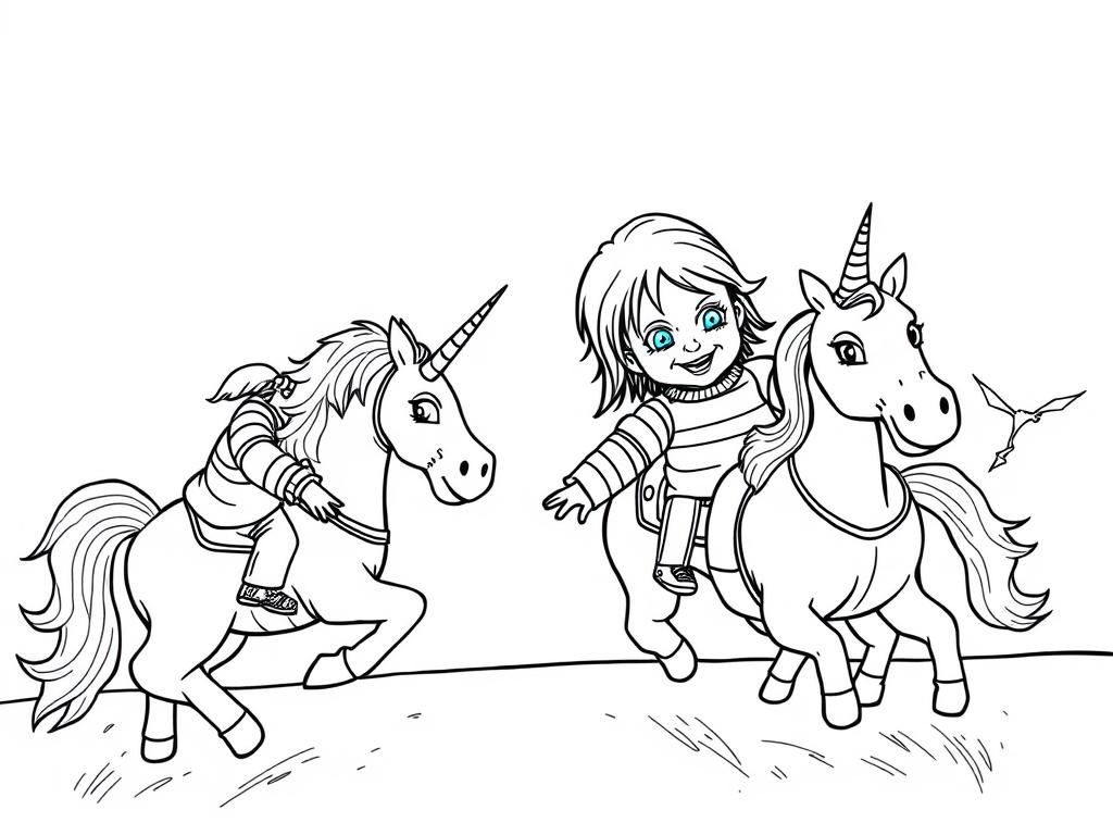 Unicorn Adventure Coloring Page