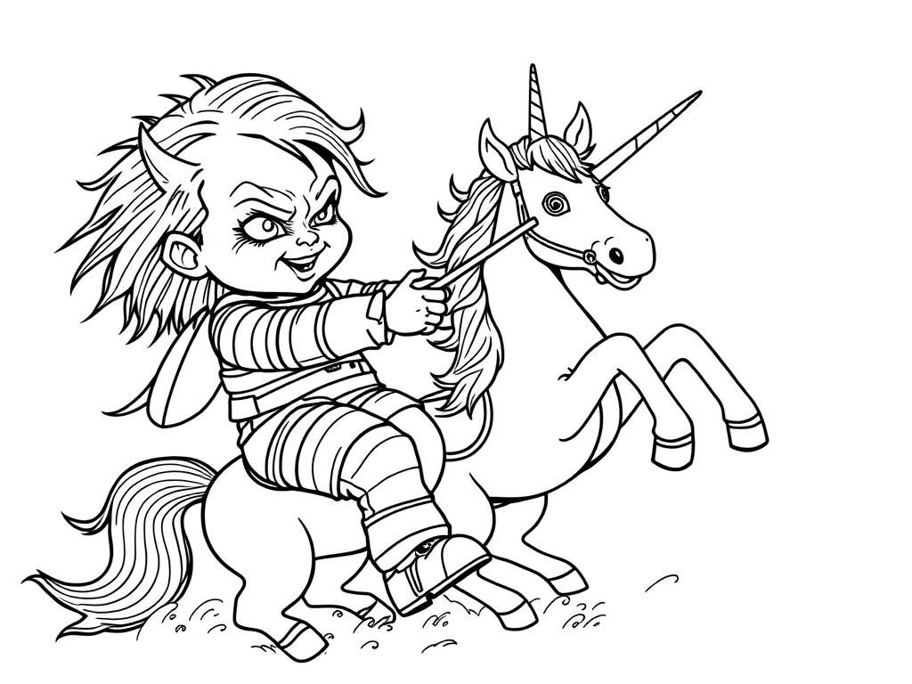 Preview of Chucky fighting unicorn riders