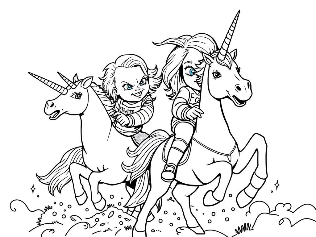 Magical Unicorn Ride Coloring Page