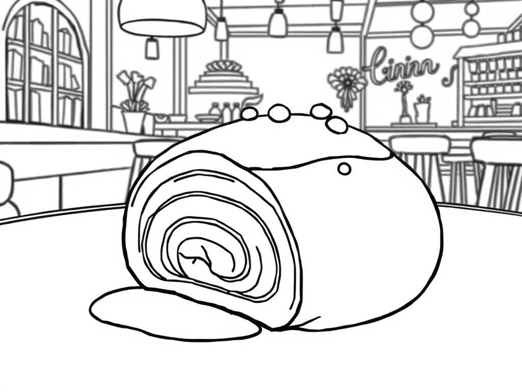 Preview of cinamaroll at a cafe with chiffon